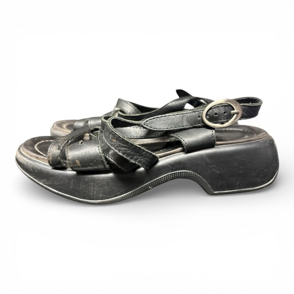Dansko Shoes - Dansko Lolita Black Leather Strappy Platform Sandals – Size 36 (US 5.5–6)